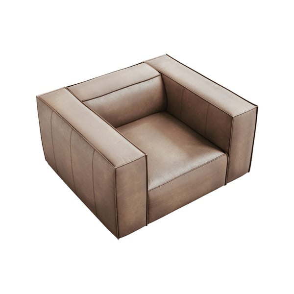 Poltrona in pelle marrone chiaro Madame - Windsor & Co Sofas-image-3