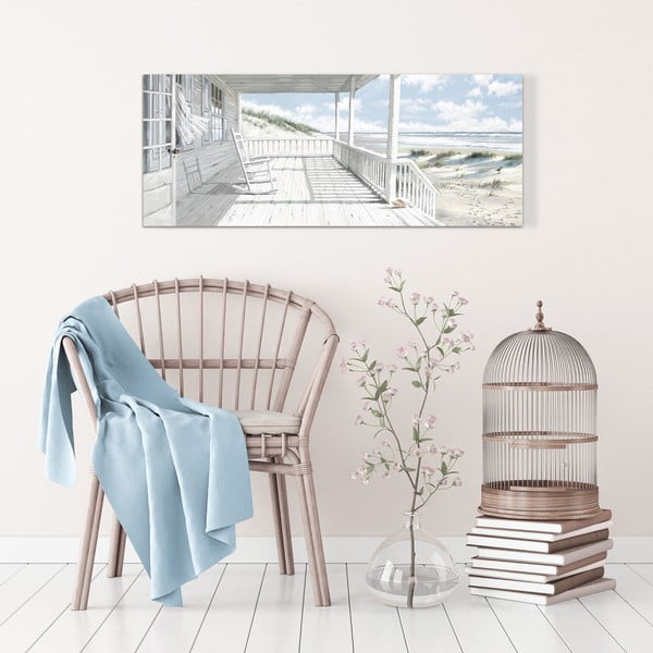 Immagine su tela, 60 x 150 cm Canvas Watercolor House on the Beach - Styler-image-1