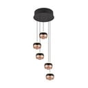 Apparecchio a sospensione a LED con paralume in metallo ø 30 cm in colore nero-rame Orbit - Trio Select