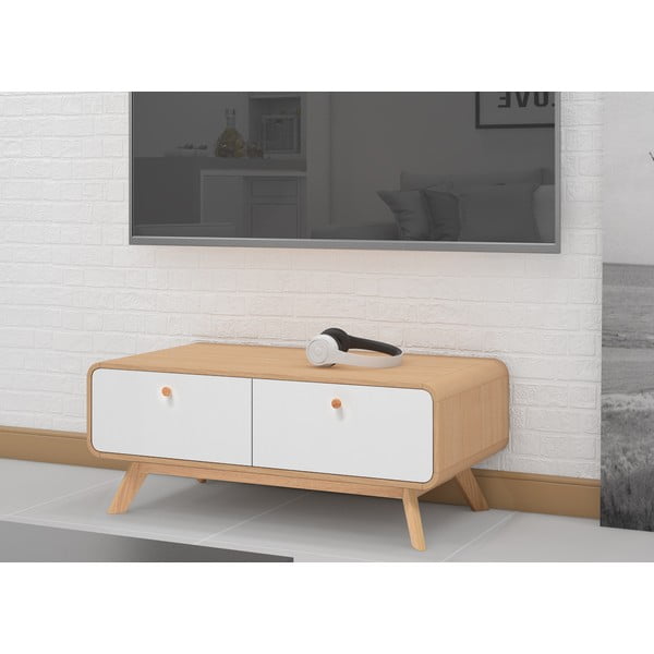 Mobile TV bianco effetto rovere 100x40 cm Cassie - Støraa-image-1