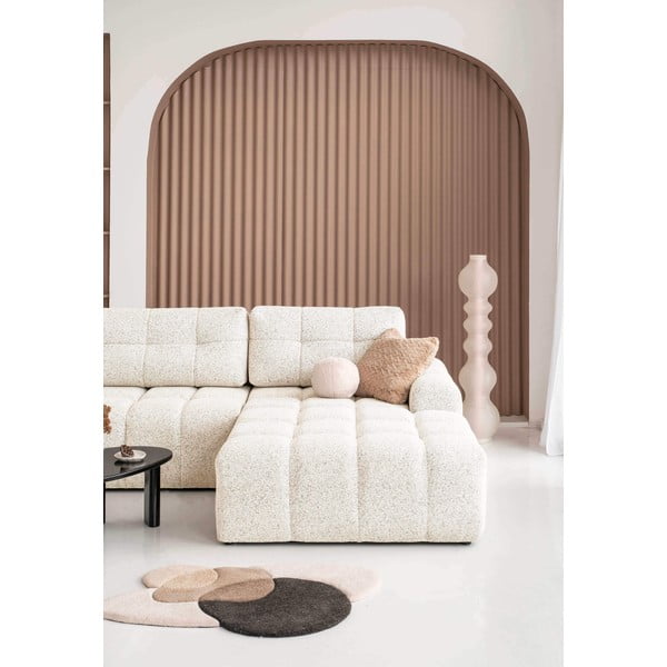 Divano angolare componibile color crema allungabile/con contenitore (con penisola a destra) Lulu – Miuform-image-2