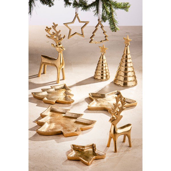 Statuetta natalizia in metallo (altezza totale 16 cm) Noelle Christmas Tree – Ladelle-image-3