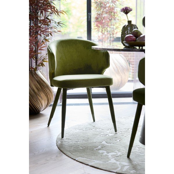 Set di sedie da pranzo verde in imbottito 2 pz Kosaka – Light & Living-image-1