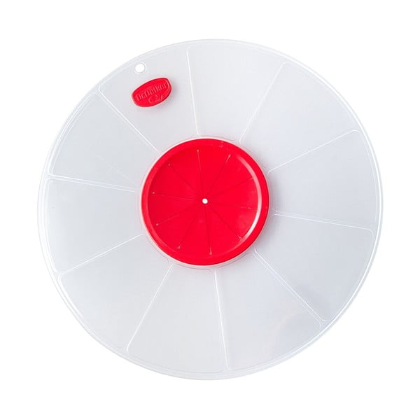 Coperchio rosso e bianco con apertura per frullatore , ø 30 cm - Dr. Oetker