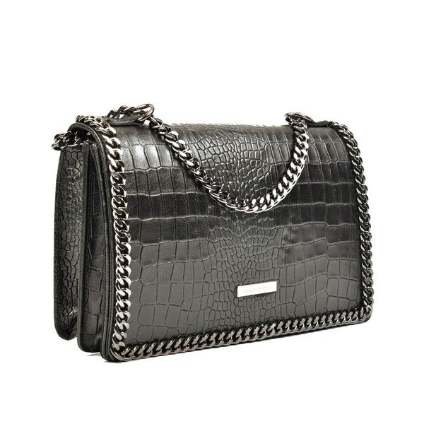 Borsa a catena in pelle nera - Carla Ferreri-image-2