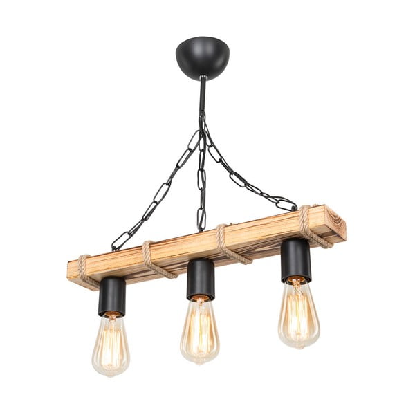 Lampada da soffitto in nero-naturale 10,5x48,5 cm - Squid Lighting