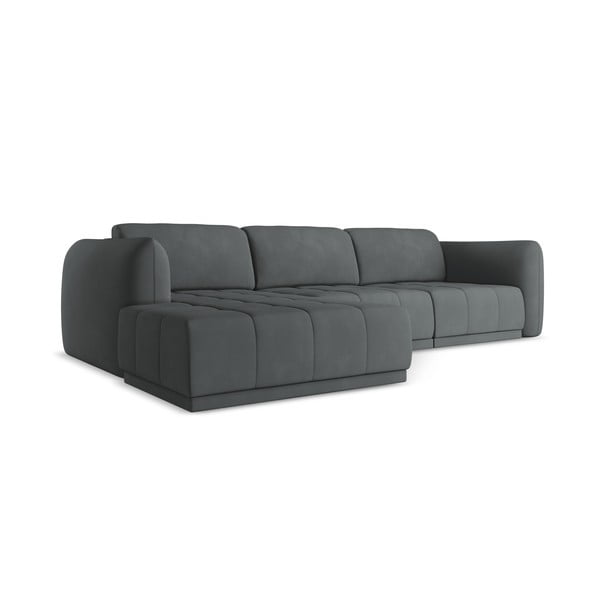 Divano angolare grigio scuro (con penisola a sinistra) Hoku – Makamii-image-2