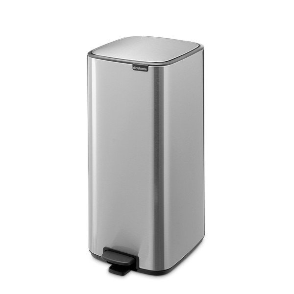 Cestino per la spazzatura color argento opaco in acciaio con pedale 30 l Bo – Brabantia