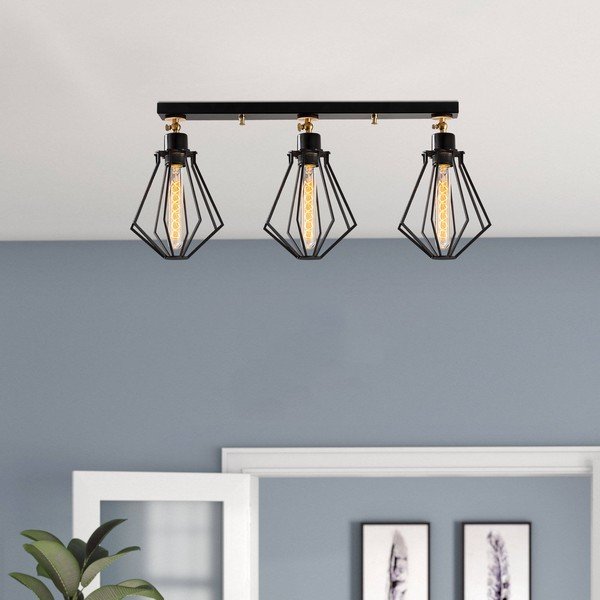Lampada da soffitto in nero e oro con paralume in metallo ø 18 cm Oylat - Opviq lights-image-1