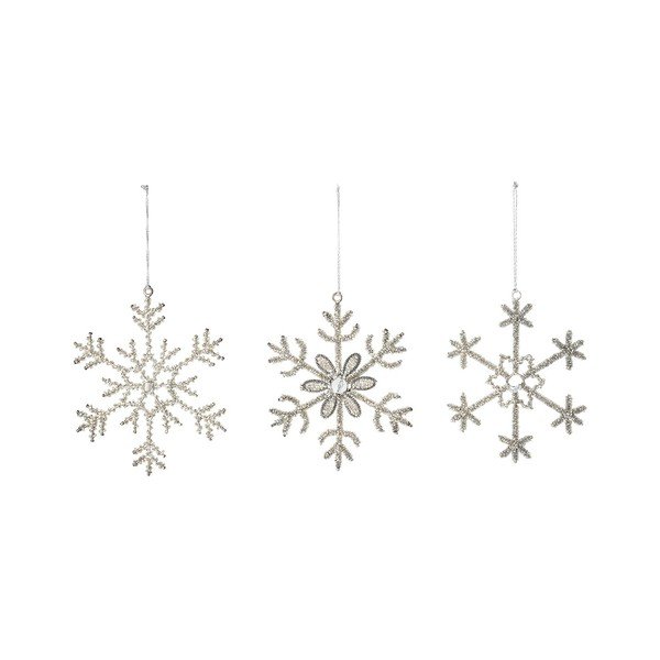 Sada 3 vánočních ozdob ve tvaru vloček Bloomingville Ornament