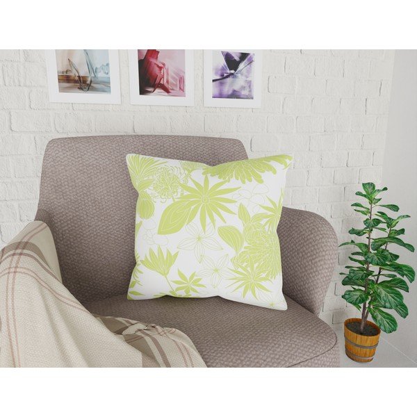 Federa verde lime e bianca Jungle Verde, 43 x 43 cm - Vitaus-image-1