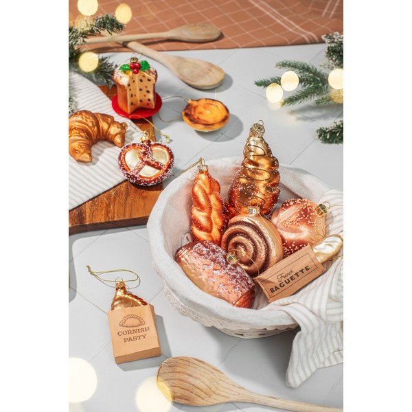 Decorazione per albero di natale in vetro 3,5 cm Plait Bread – Sass & Belle-image-4