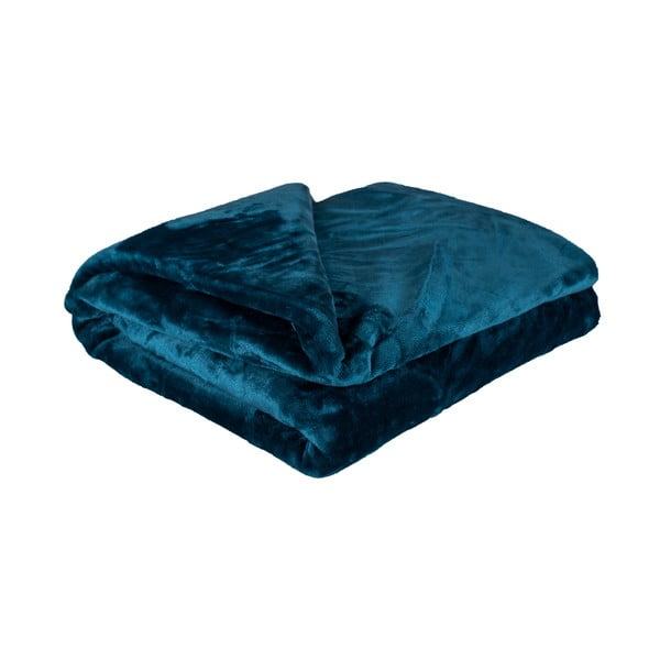 Coperta in micropile blu petrolio Ambra, 200 x 220 cm - My House