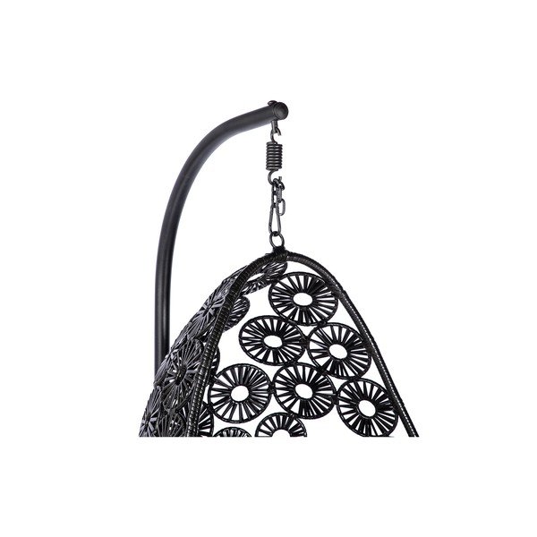 Poltrona sospesa in rattan artificiale nero Palma - Le Bonom-image-4