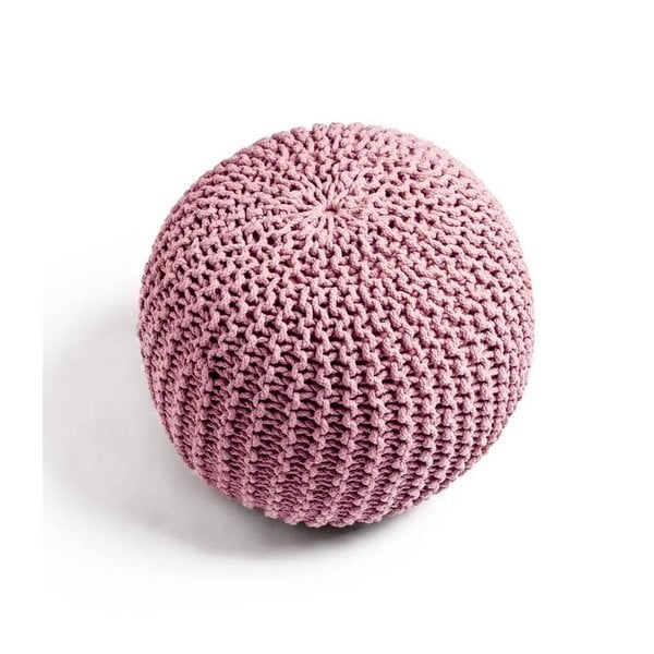 Poggiapiedi rosa con rivestimento in lavorato a maglia Jagger – Bonami Essentials-image-1