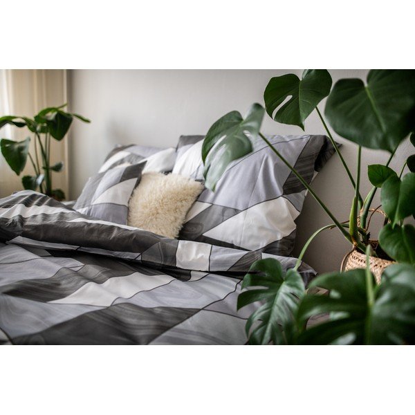 Biancheria da letto in cotone sateen grigio Kevin, 140 x 200 cm Ema - Cotton House-image-3
