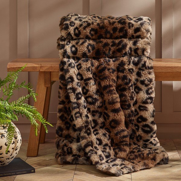Coperta marrone 130x170 cm Animal Print – Catherine Lansfield-image-1