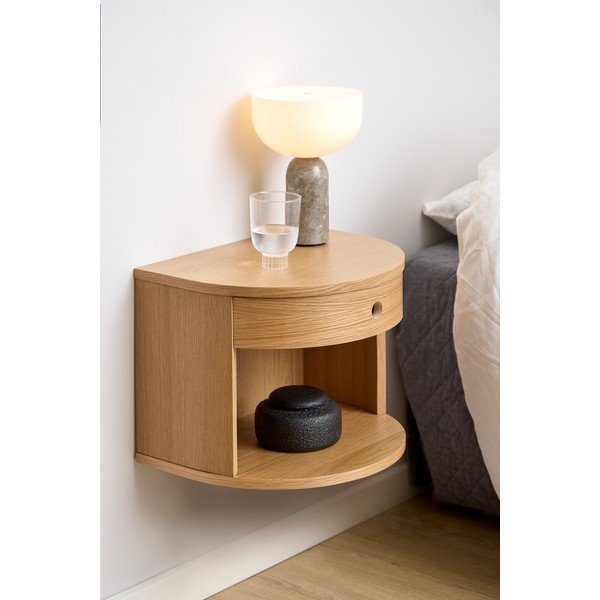 Comodino colore naturale chiaro con effetto rovere Paron – Actona-image-1