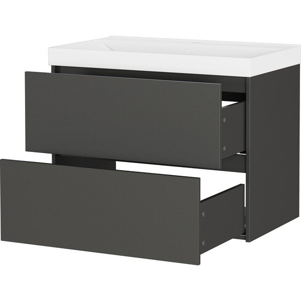 Mobile da lavabo color antracite opaco da appendere 81x65 cm Bodera – Germania-image-4