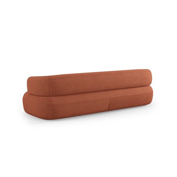 Divano color terracotta con rivestimento in bouclé 226 cm Jenny – Micadoni -image-3