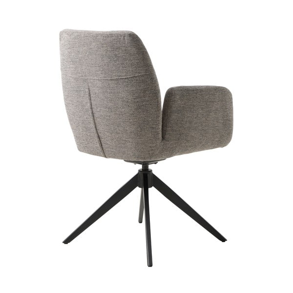 Sedia da pranzo grigia in imbottito con braccioli Roxana – Unique Furniture-image-2