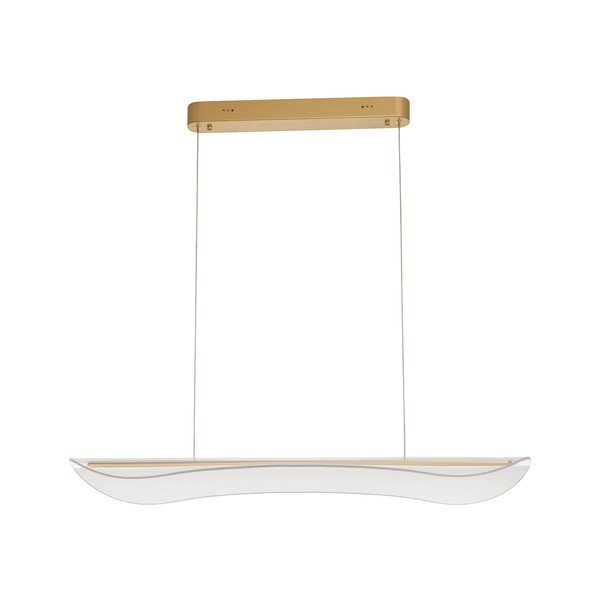 Lampadario LED dorato in alluminio con paralume in vetro acrilico con intensità regolabile Agos – Nova Luce