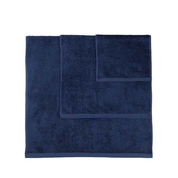 Set di 3 asciugamani Artex blu scuro Alfa - Boheme-image-1