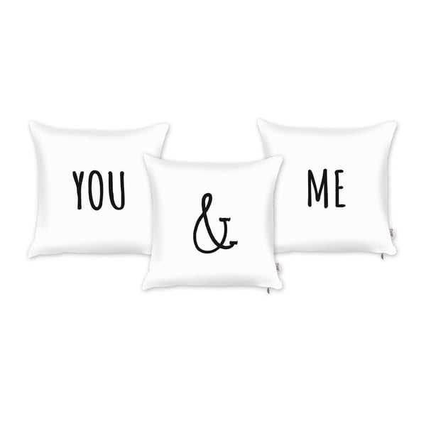Set di 3 federe bianche Mike & Co. NEW YORK You And Me, 43 X 43 cm - Mike & Co. NEW YORK