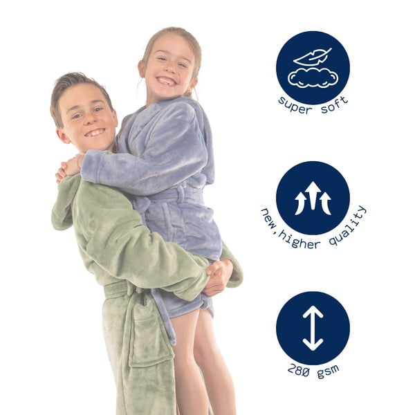 Accappatoio per bambini marrone in micropile Delux – Tiseco Home Studio-image-3