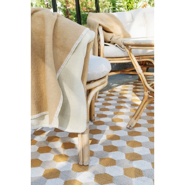 Passatoia da interno/esterno giallo ocra 70x160 cm Dana Ochre – Pappelina-image-3