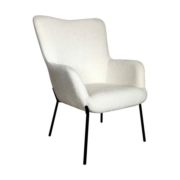 Poltrona bianca in tessuto bouclé Glasgow - House Nordic