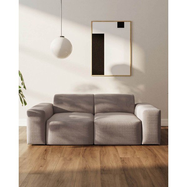 Divano in velluto a coste beige 205 cm Fluvio - MESONICA-image-3