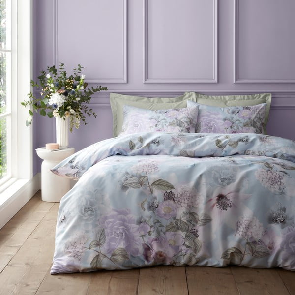 Set copripiumino e federa azzurro per letto singolo 135x200 cm Floral Serenity – RHS-image-1
