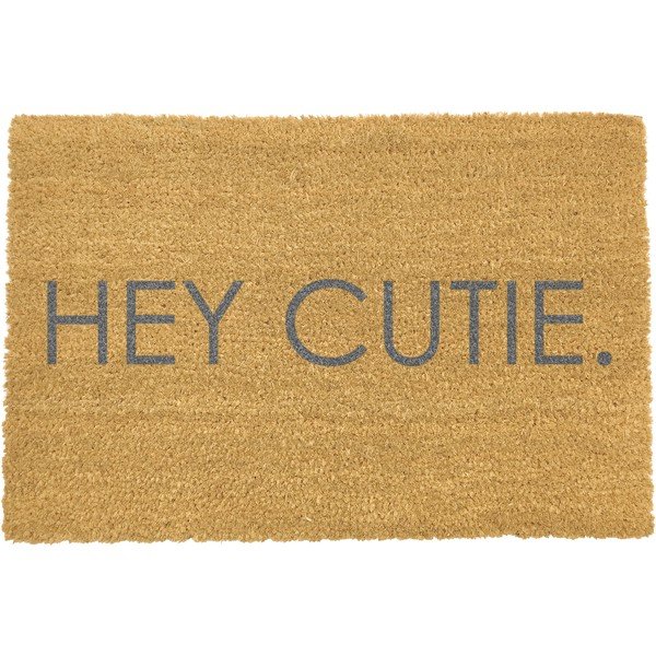 Tappetino in cocco naturale grigio Hey Cutie, 40 x 60 cm - Artsy Doormats