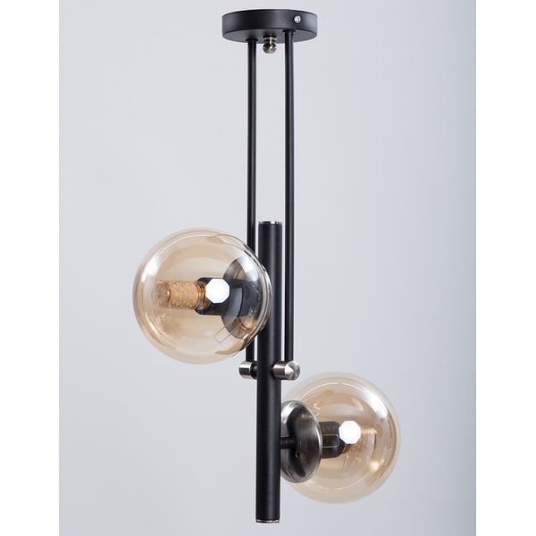 Plafoniera nera con paralume in vetro ø 15 cm Libra – Squid Lighting-image-2