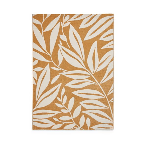 Tappeto in giallo ocra 160x230 cm Sorral Leaves  – Catherine Lansfield