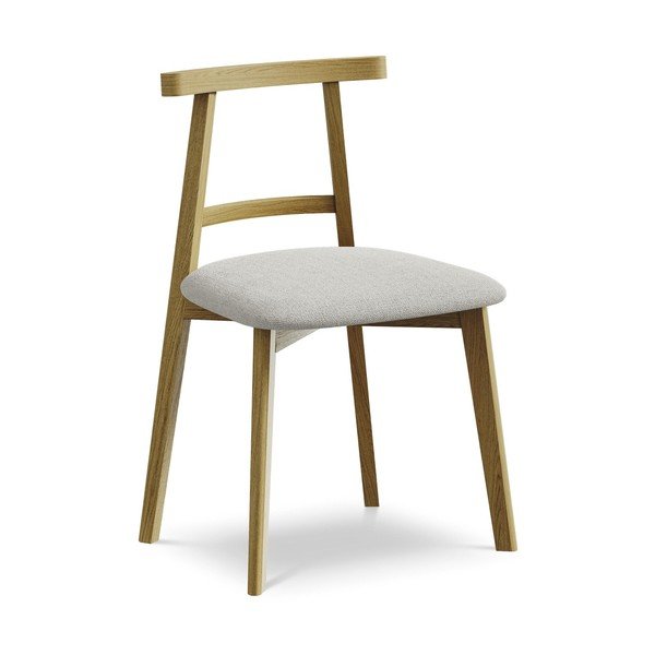 Sedia da pranzo grigio chiaro in legno massiccio Ohelo – Makamii