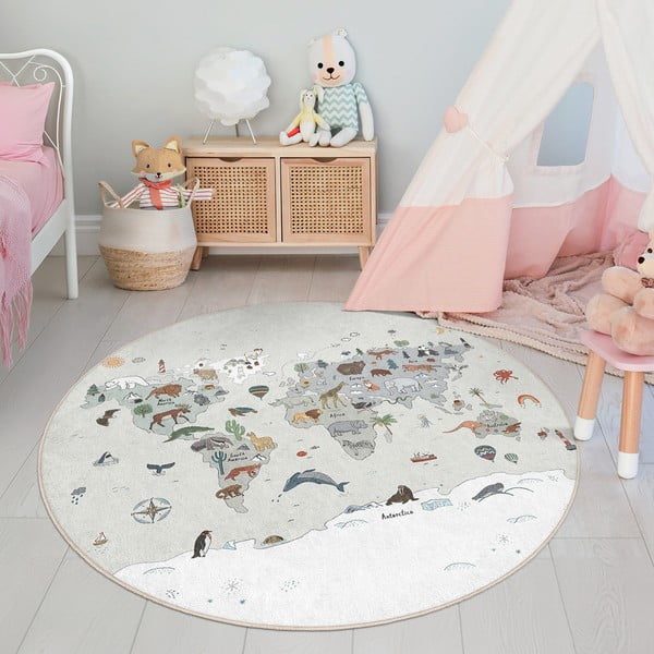 Tappeto da gioco per bambini lavabile ø150 cm Big World – Mila Home-image-3