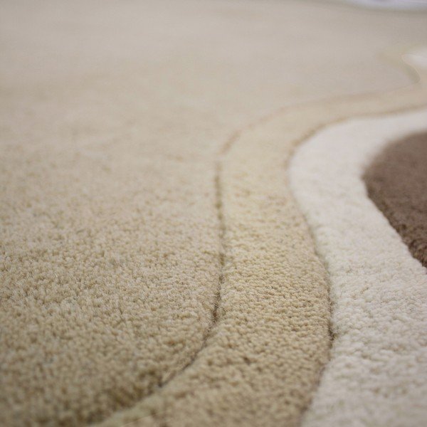 Tappeto di colore naturale in lana tessuto a mano 200x290 cm Leo Scallop – Flair Rugs-image-3
