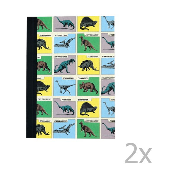 Set di 2 quaderni a righe con stampa di dinosauri Prehistoric Land - Rex London