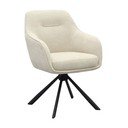 Sedia da pranzo color crema imbottito con braccioli Avola – Unique Furniture