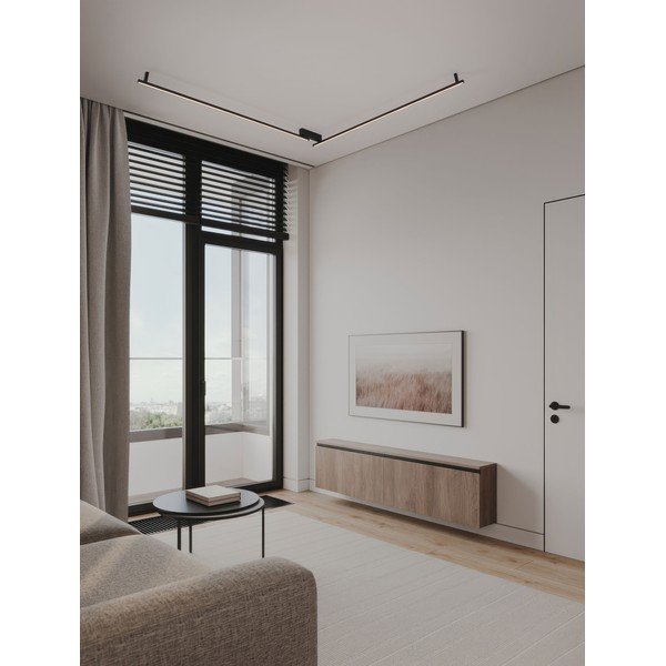 Plafoniera LED nera opaca in alluminio con intensità regolabile 4x309 cm Briana – Nova Luce-image-1
