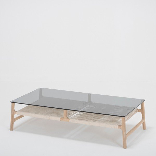 Tavolino in rovere massiccio, 120 x 60 cm Fawn - Gazzda-image-1