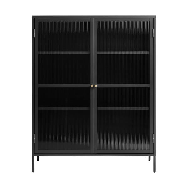 Vetrina in metallo nero 111x140 cm Bronco - Unique Furniture