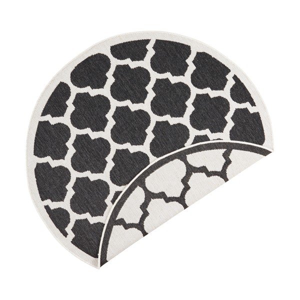Tappeto da esterno nero e crema , ⌀ 200 cm Palermo - NORTHRUGS-image-2