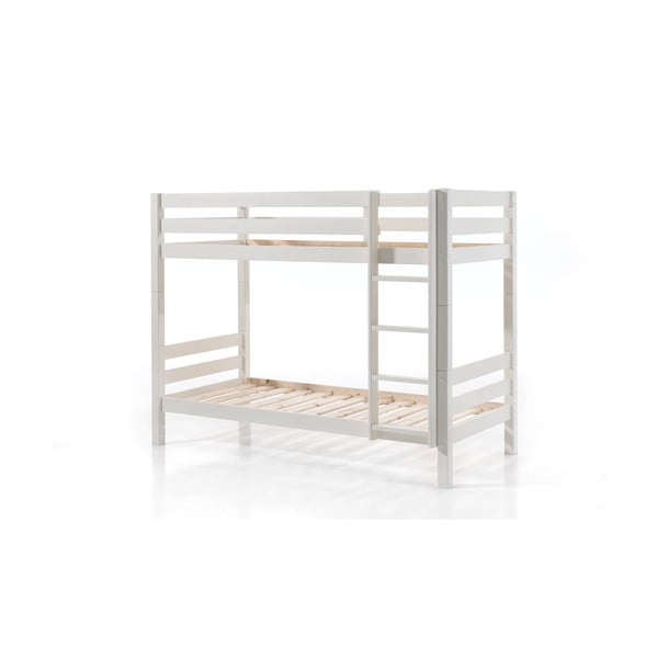 Letto a castello bianco in legno di pino con spazio di archiviazione PINO - Vipack-image-3