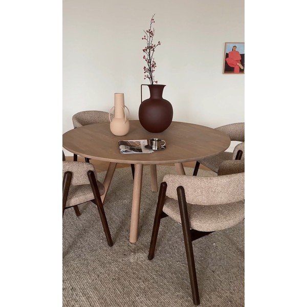 Tavolo da pranzo rotondo in rovere massiccio allungabile ø 140 cm Clapperton – Rowico-image-1