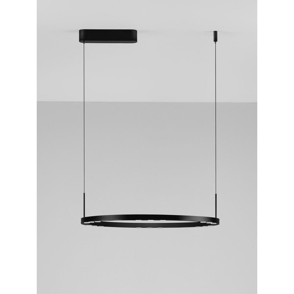 Lampadario LED nero opaco in alluminio con intensità regolabile ø 60 cm Lunette – Nova Luce-image-3