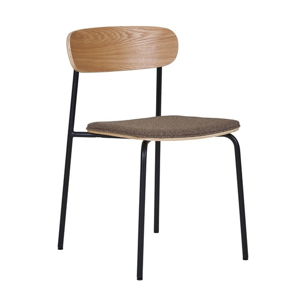 Sedia da pranzo nera/marrone con effetto frassino impilabile Estepona – House Nordic