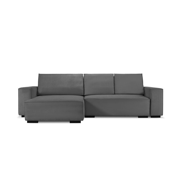 Divano letto in velluto a coste grigio scuro Azalea - Mazzini Sofas-image-2